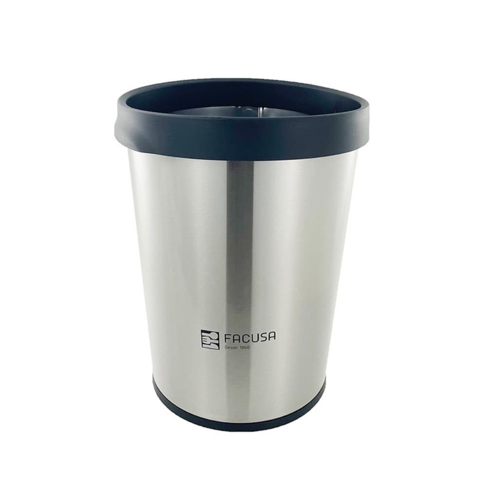 Papelera de Acero Inoxidable de 12 Litros para Escritorio con Pedal 984311201 D27.3 x H29.9 cm