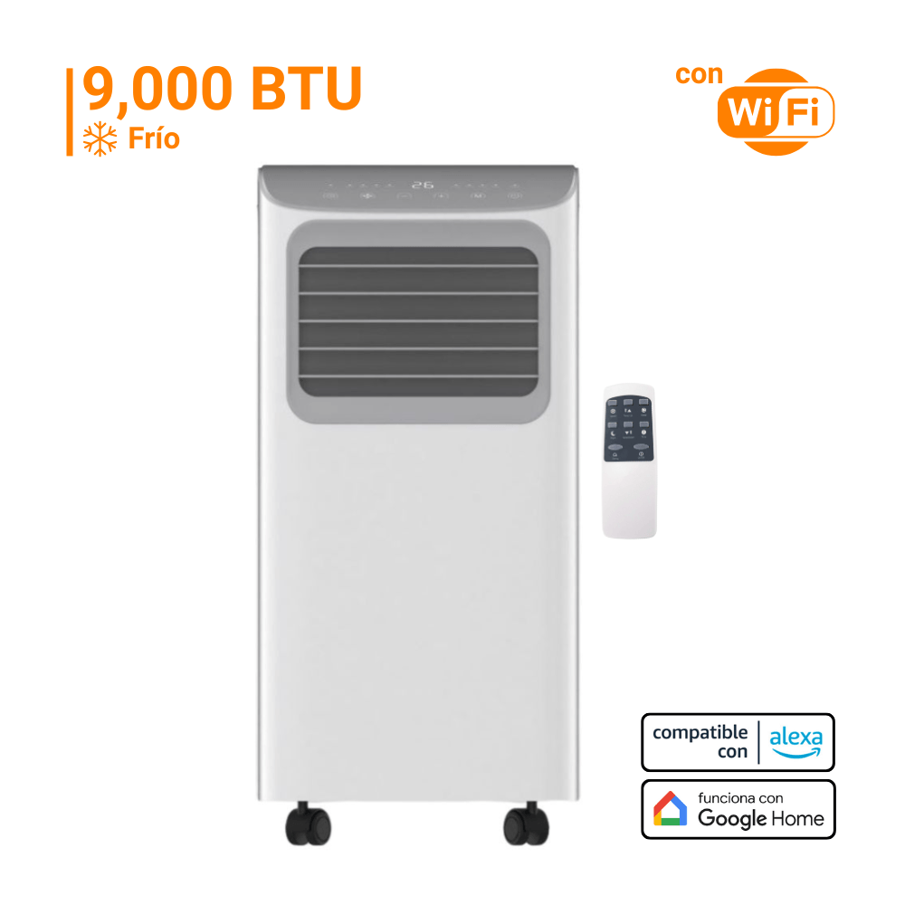 Aire Acondicionado Portátil 9000 BTU Orange On/Off Blanco