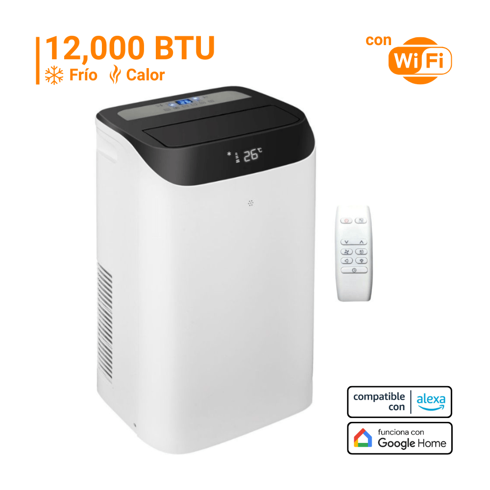 Aire Acondicionado Portátil 12000 BTU Orange Frío/Calor Wifi Blanco Aire Acondicionado Portátil 12000 BTU Orange Frío/Calor Wifi Blanco