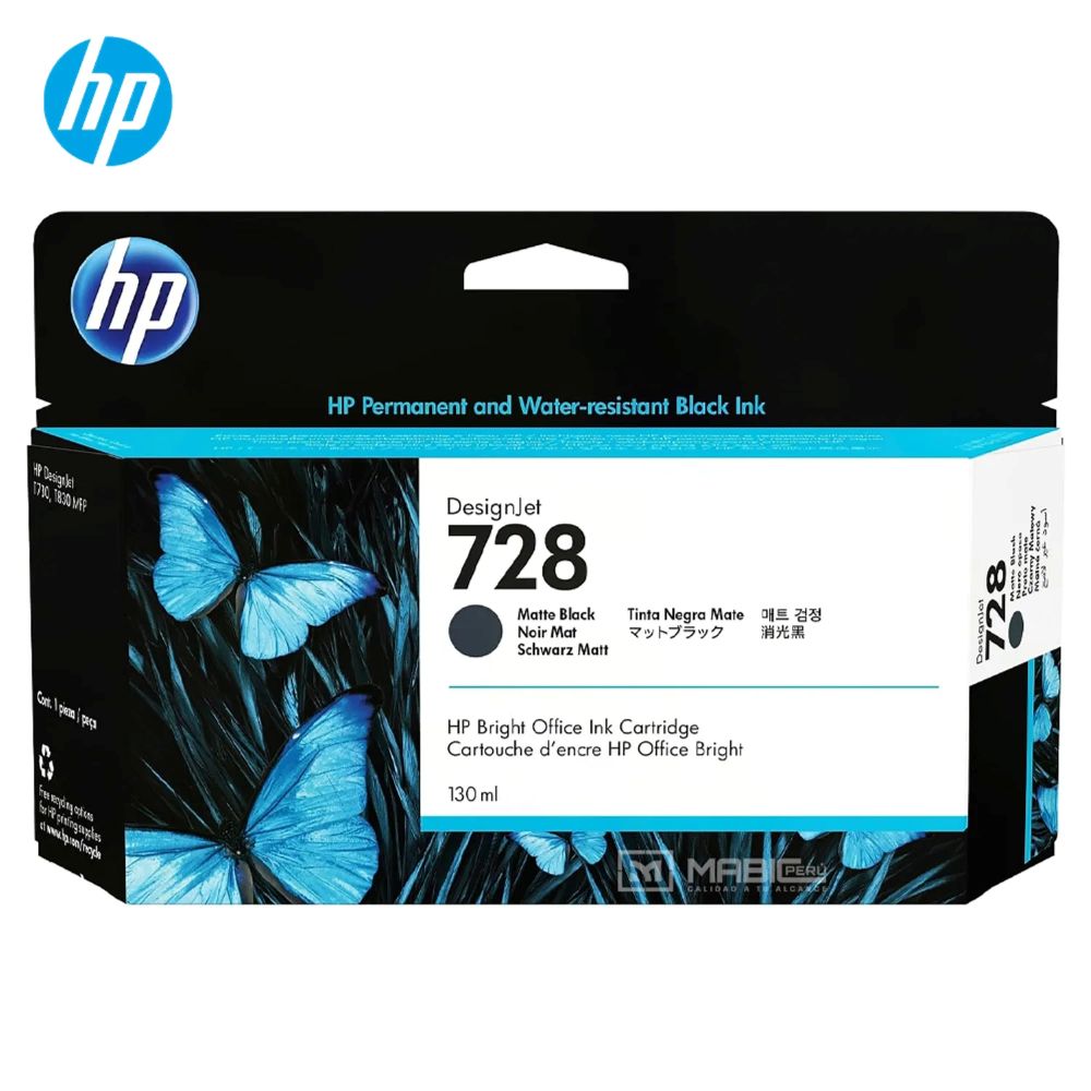 TINTA HP 3WX25A (728) 130ML MATTE BLACK