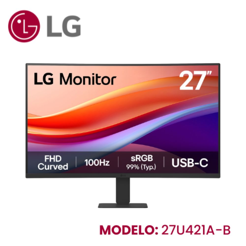 MONITOR LG LED 27"" CURVO 27U421A-B 100HZ