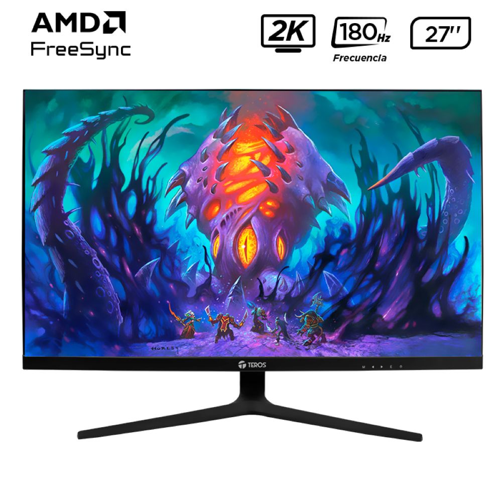 Monitor plano gaming TEROS TE-2769G, 27"" QHD IPS flat, 180 Hz, 1ms, HDMI, DP, Audio