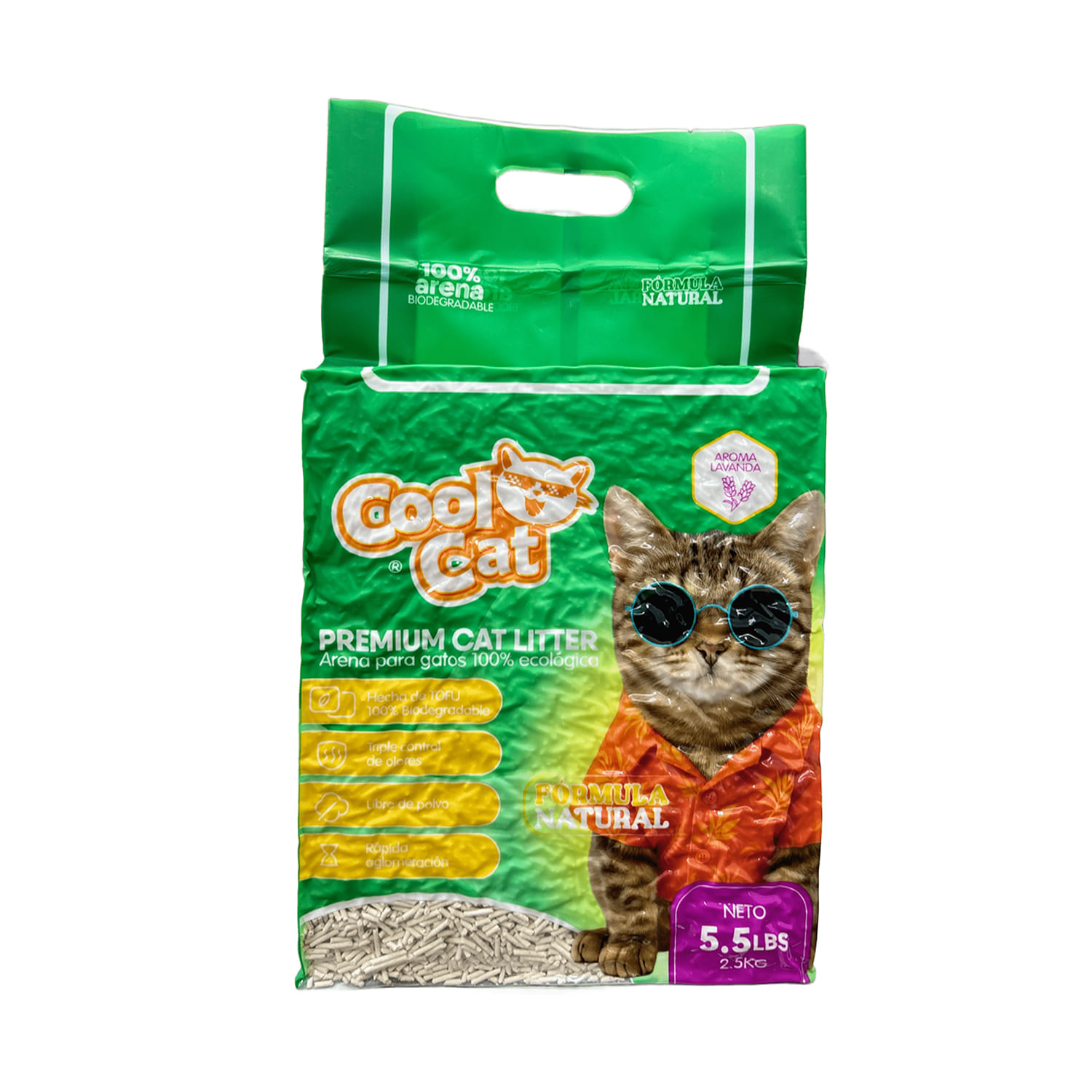 Arena De Tofu Para Gatos Cool Cat 2.5 Kg