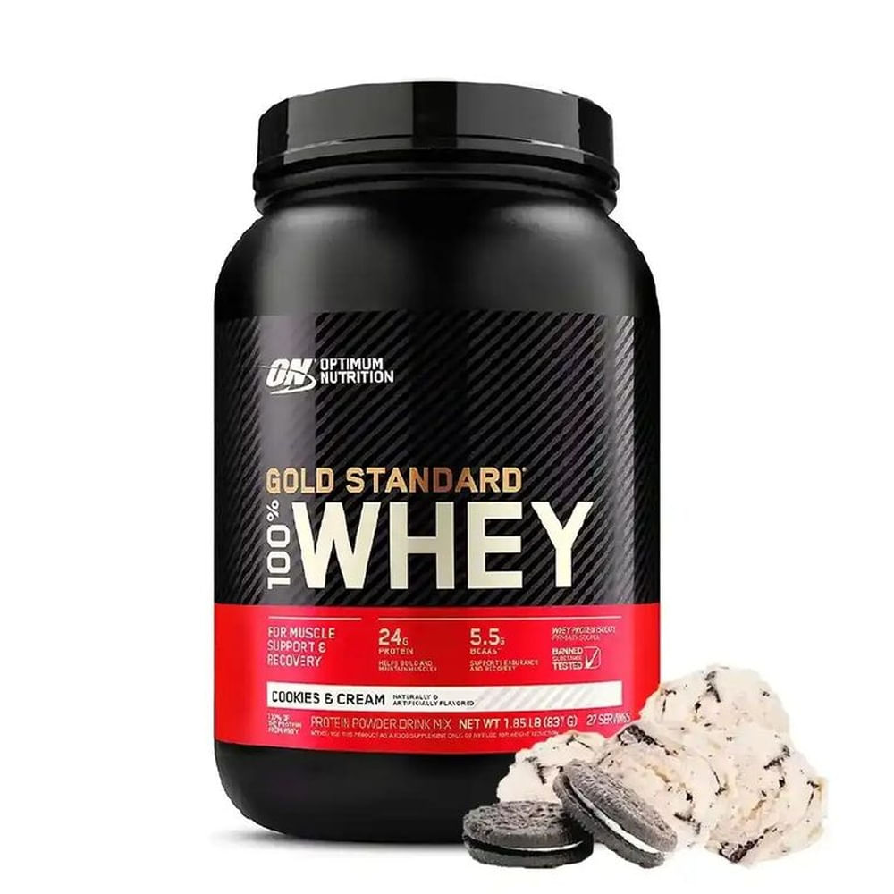 Proteína Gold Standard Whey 2lb Optimum Nutrition Cookies Cream Proteína Gold Standard Whey 2lb Optimum Nutrition Cookies Cream