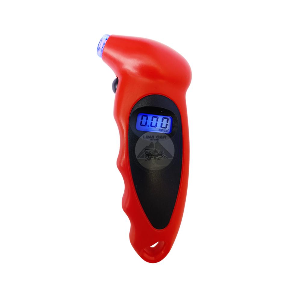 MEDIDOR DE PRESIÓN DIGITAL MANOMETRO NEUMATICO LLANTA 100PSI ROJO