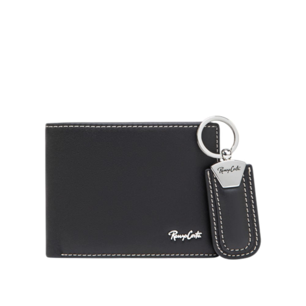 Set para Hombre Billetera y Llavero Mark Renzo Costa Stc 2454 1 Black Lux