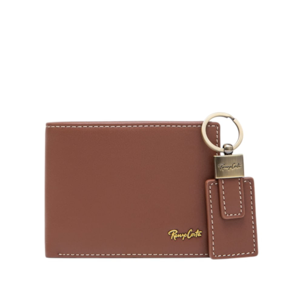 Set para Hombre Billetera y Llavero Classic Renzo Costa Stc 2455 5 Tan Lux