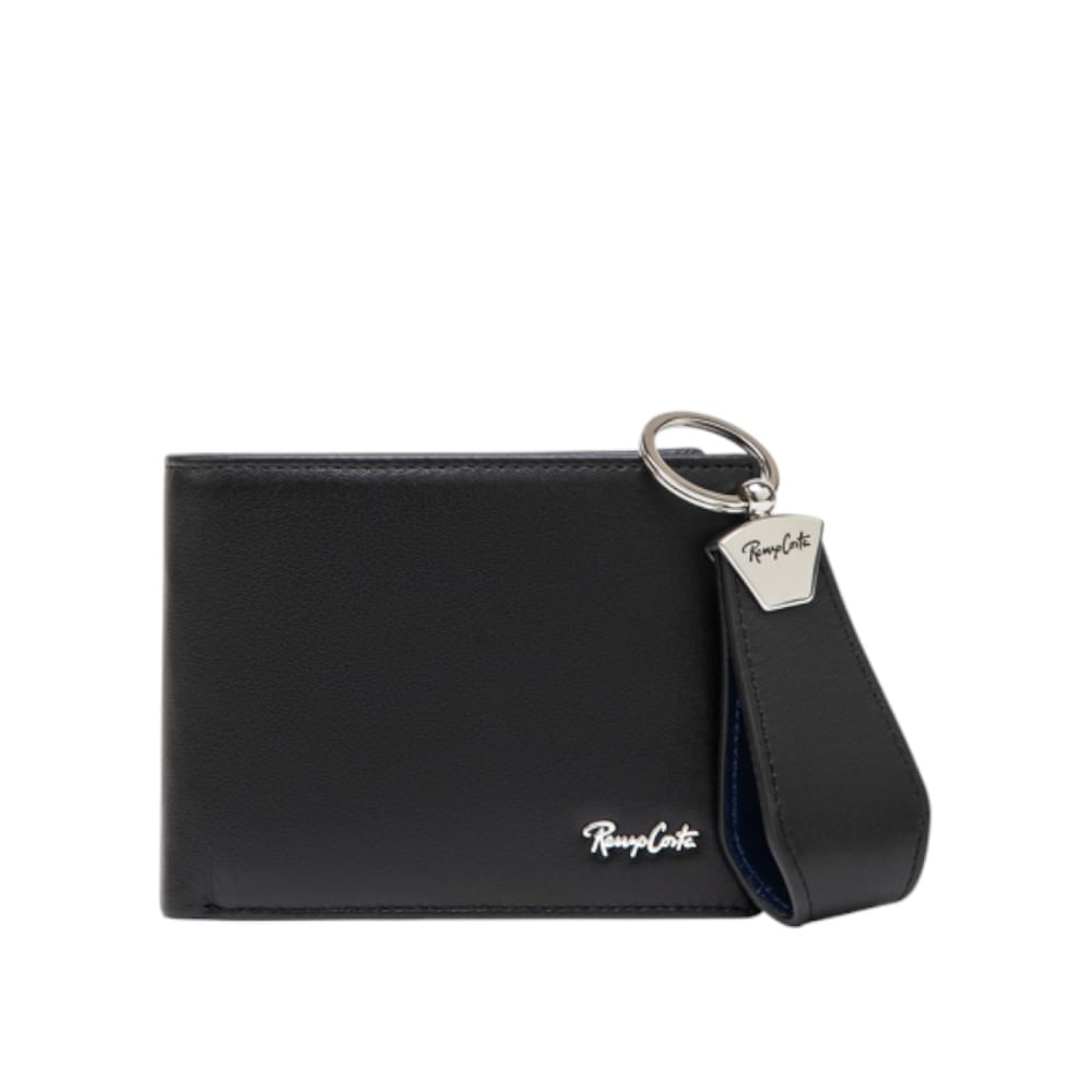 Set para Hombre Billetera y Llavero Solid Renzo Costa Stc 2453 1 Black 7 Blue Lux