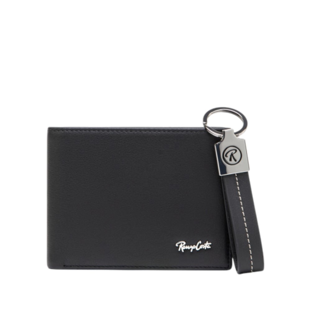 Set para Hombre Billetera y Llavero Bold Renzo Costa Stc 2451 1 Black Lux