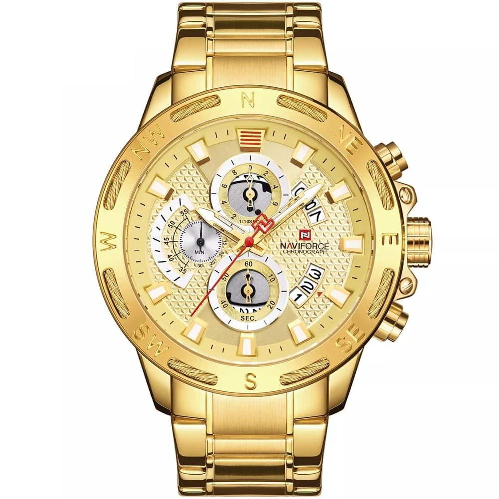 RELOJ NAVIFORCE 9165 ELEGANTE PARA CABALLERO DORADO