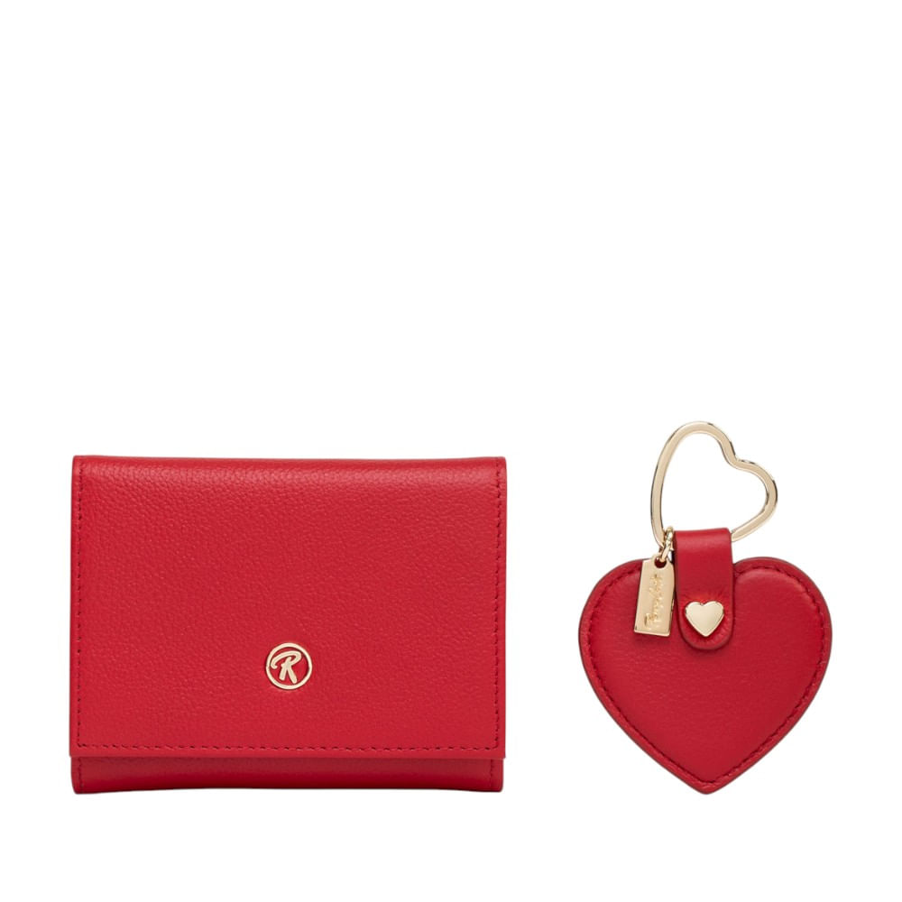 Set para Mujer Billetera y Llavero Love I Renzo Costa Std 2101 Df Grainy 5 Red Lux