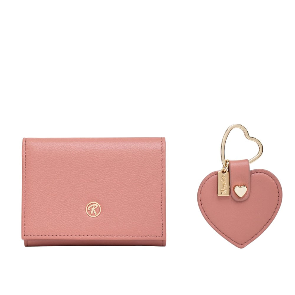 Set para Mujer Billetera y Llavero Love I Renzo Costa Std 2101 Df Grainy 7 Pink Lux