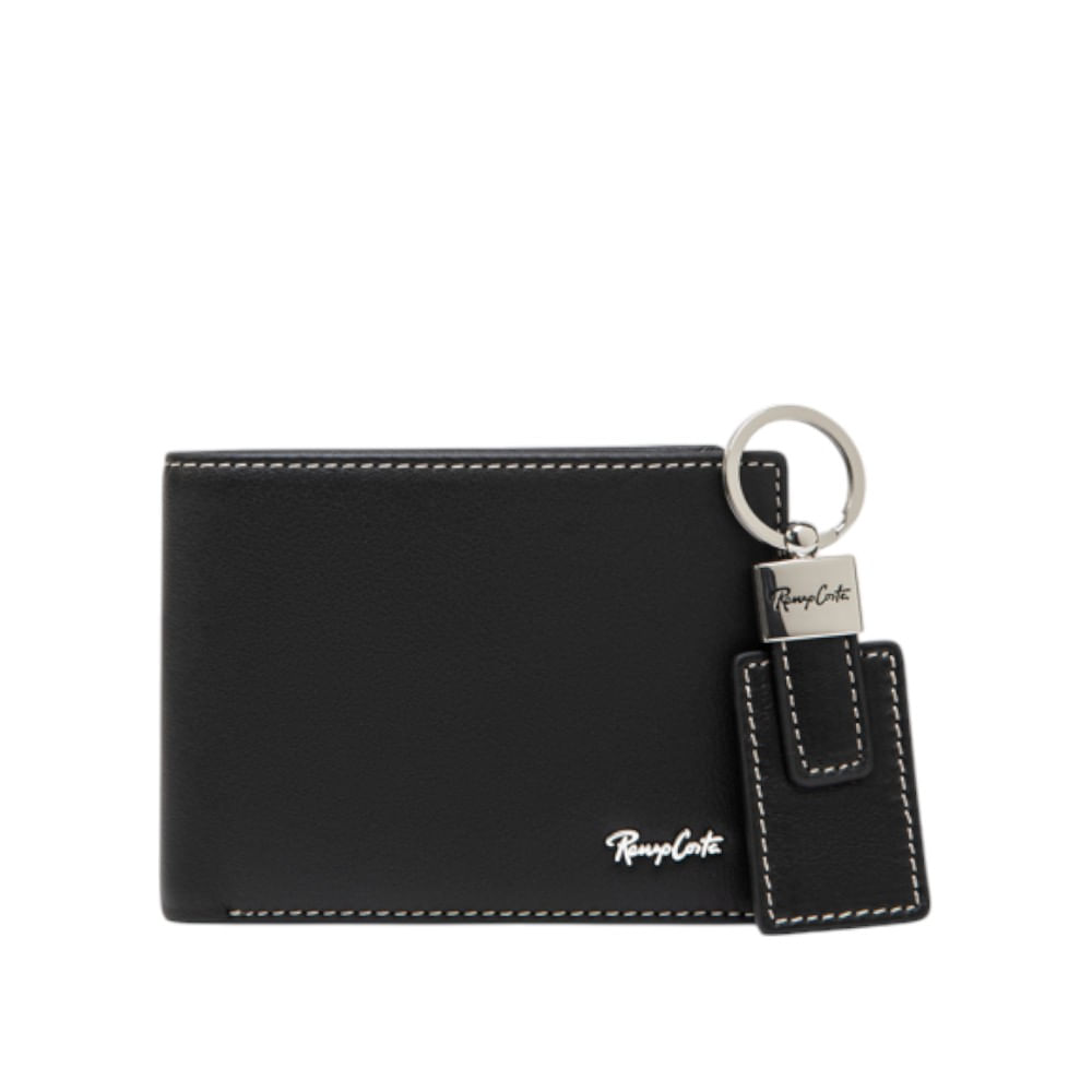 Set para Hombre Billetera y Llavero Classic Renzo Costa Stc 2455 1 Black Lux