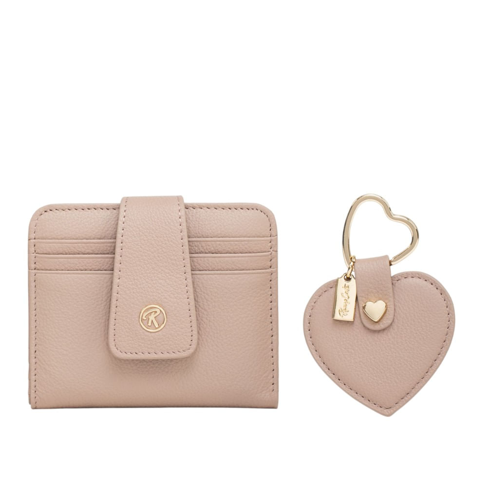 Set para Mujer Billetera y Llavero Love Ii Renzo Costa Std 2102 Df Grainy 16 Beige Lux