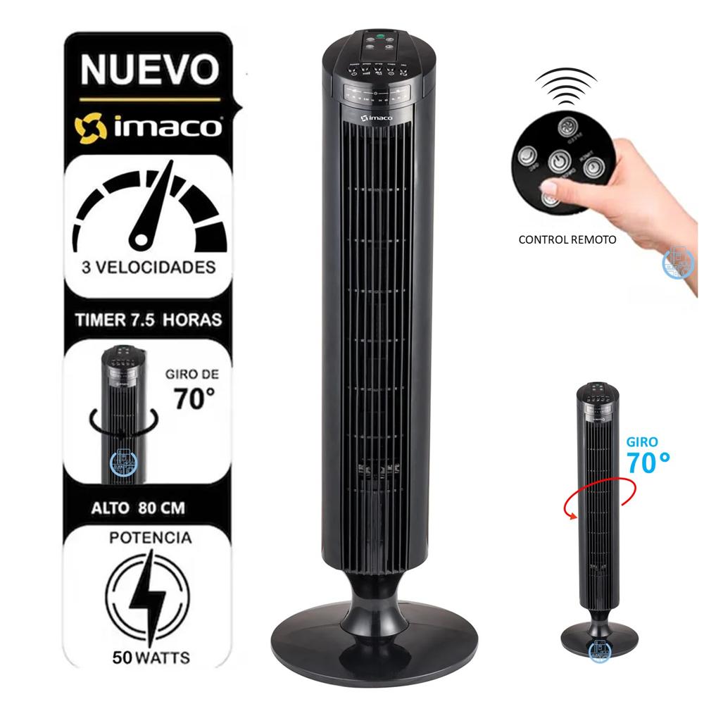 Ventilador De Torre Imaco 50 Watts TF3645 Con Control Negro