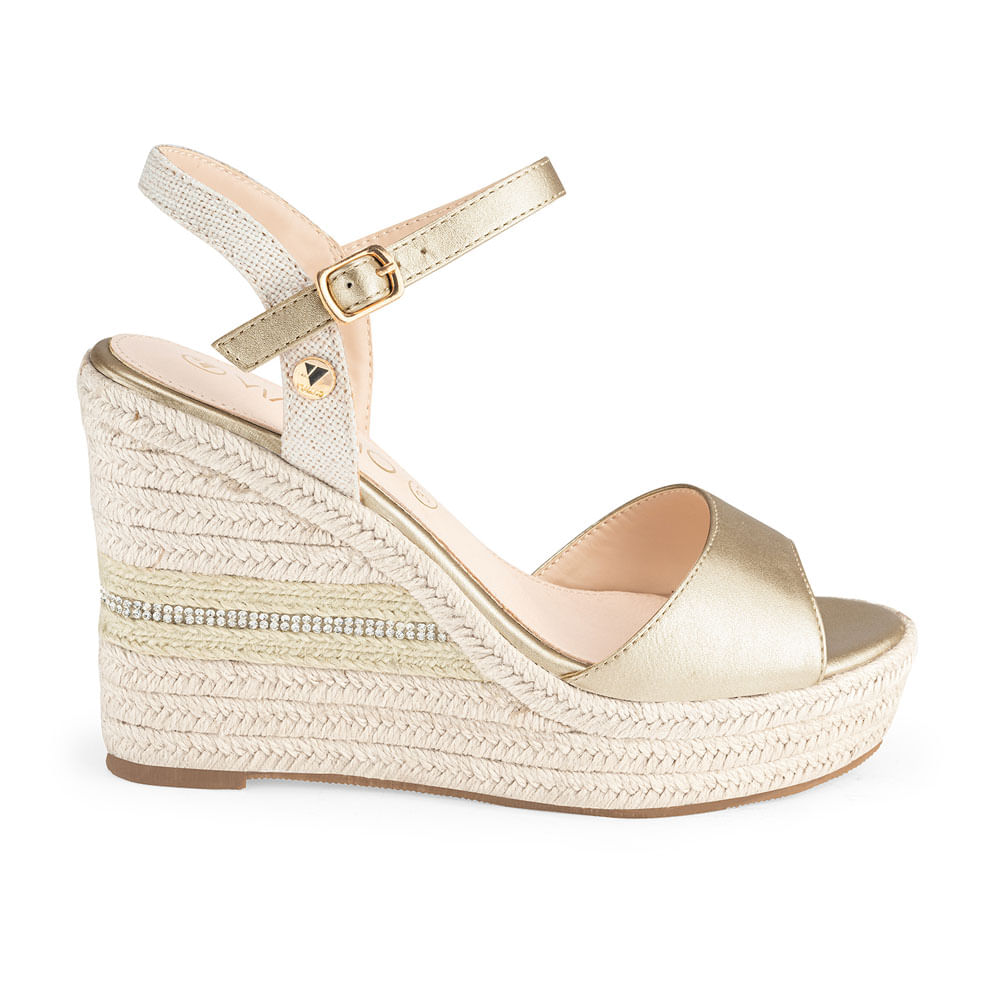 Sandalias Via Uno Mujer Js17 Dorado 38