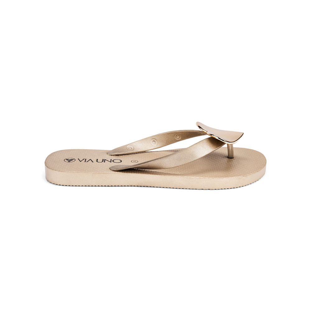 Sandalias Via Uno Mujer Lc054657 Dorado 37