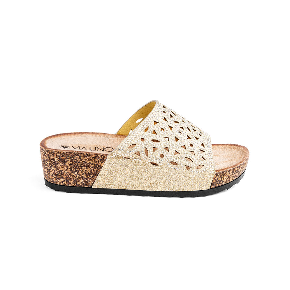 Sandalias Via Uno Mujer Lc054937 Dorado 38