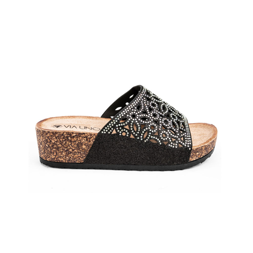 Sandalias Via Uno Mujer Lc054937 Negro 37