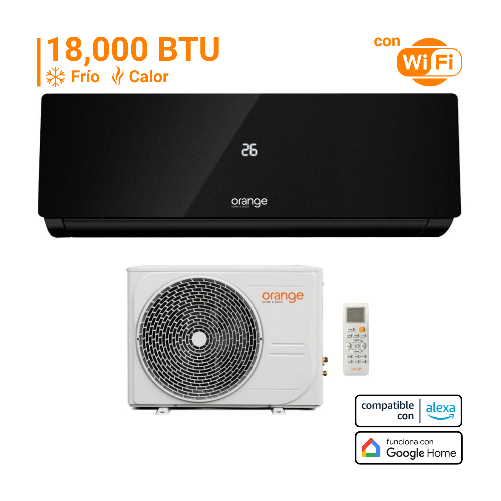 Aire Acondicionado Split 18000 Btu Inverter Orange Frío/Calor Negro