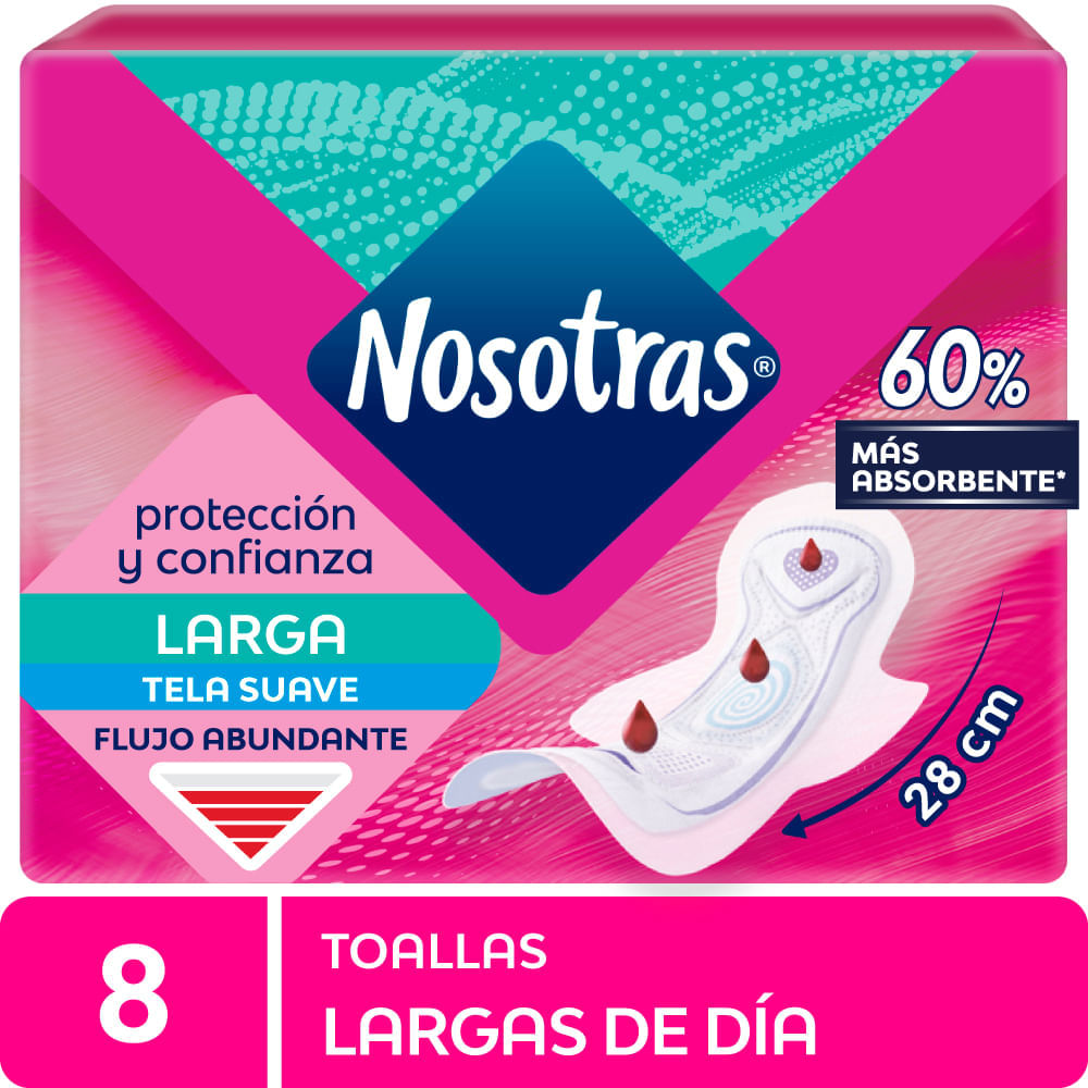 Toallas Higiénicas NOSOTRAS Larga de Día Paquete 8un