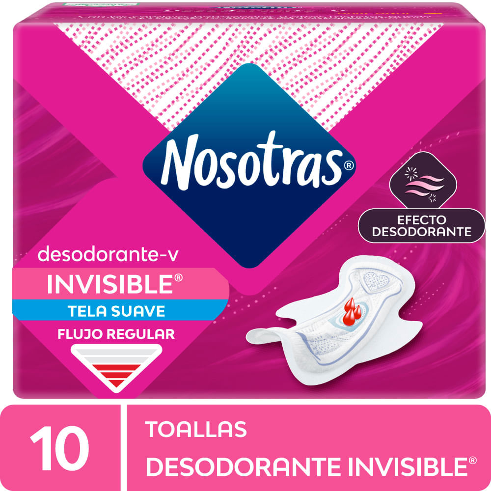 Toallas Higiénicas NOSOTRAS Invisible Desodorante Paquete 10un Toallas Higiénicas NOSOTRAS Invisible Desodorante Paquete 10un