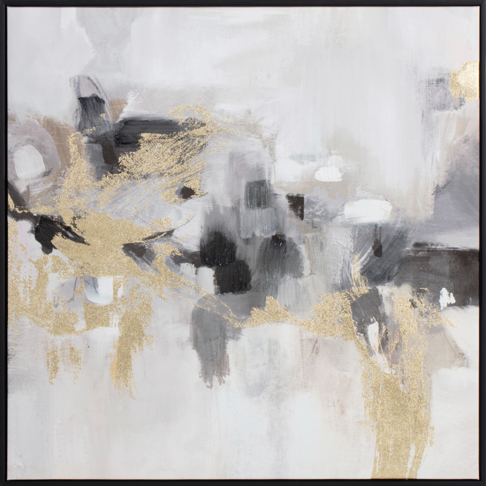 Canvas Abstracto V2 Con Foil Y Gel 70x70cm