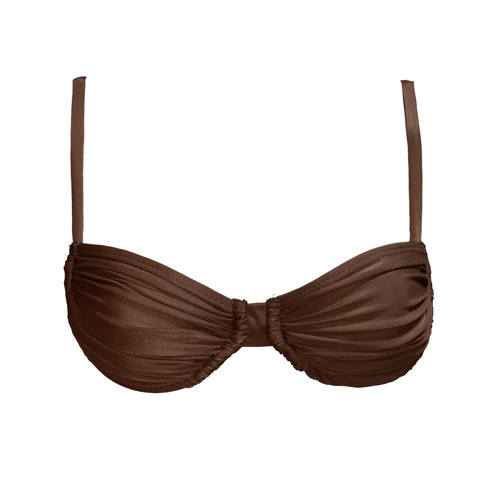 Top de Bikini Corrugado Chocolate