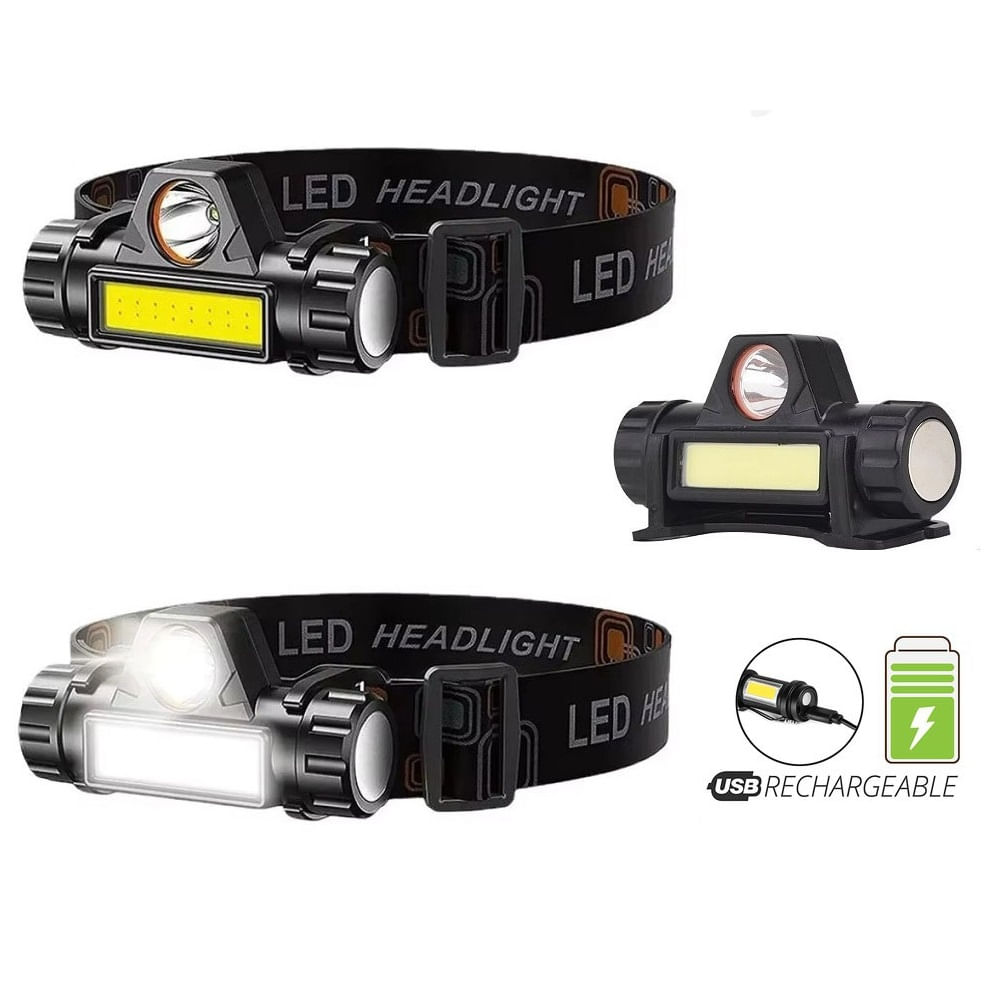 Linterna Frontal Led Recargable XPE COB