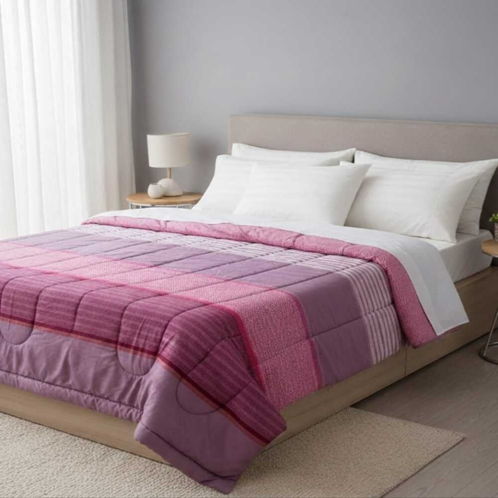EDREDON ESTAMPADO FUCSIA 1.5PLZ ALONDRA