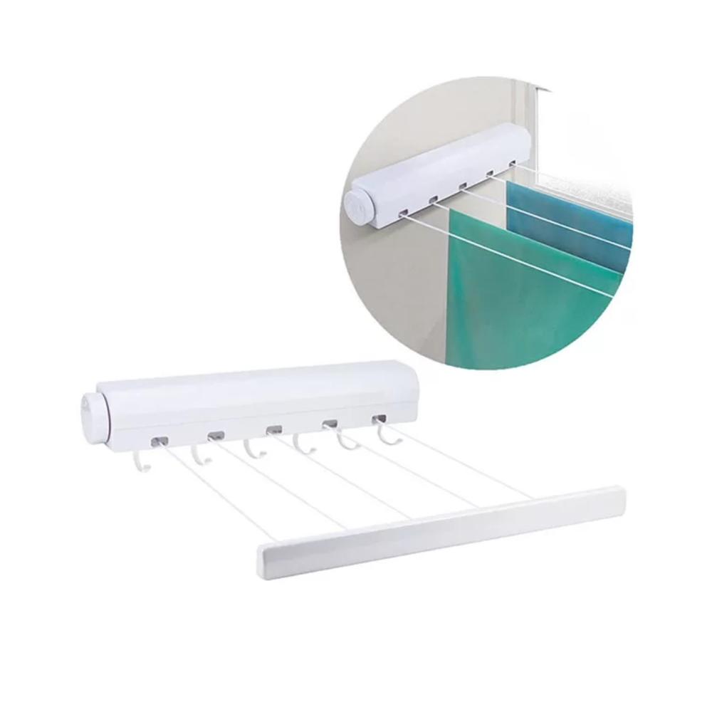 Tendedero de Ropa Retráctil Colgador Multifuncional 5 Cuerdas