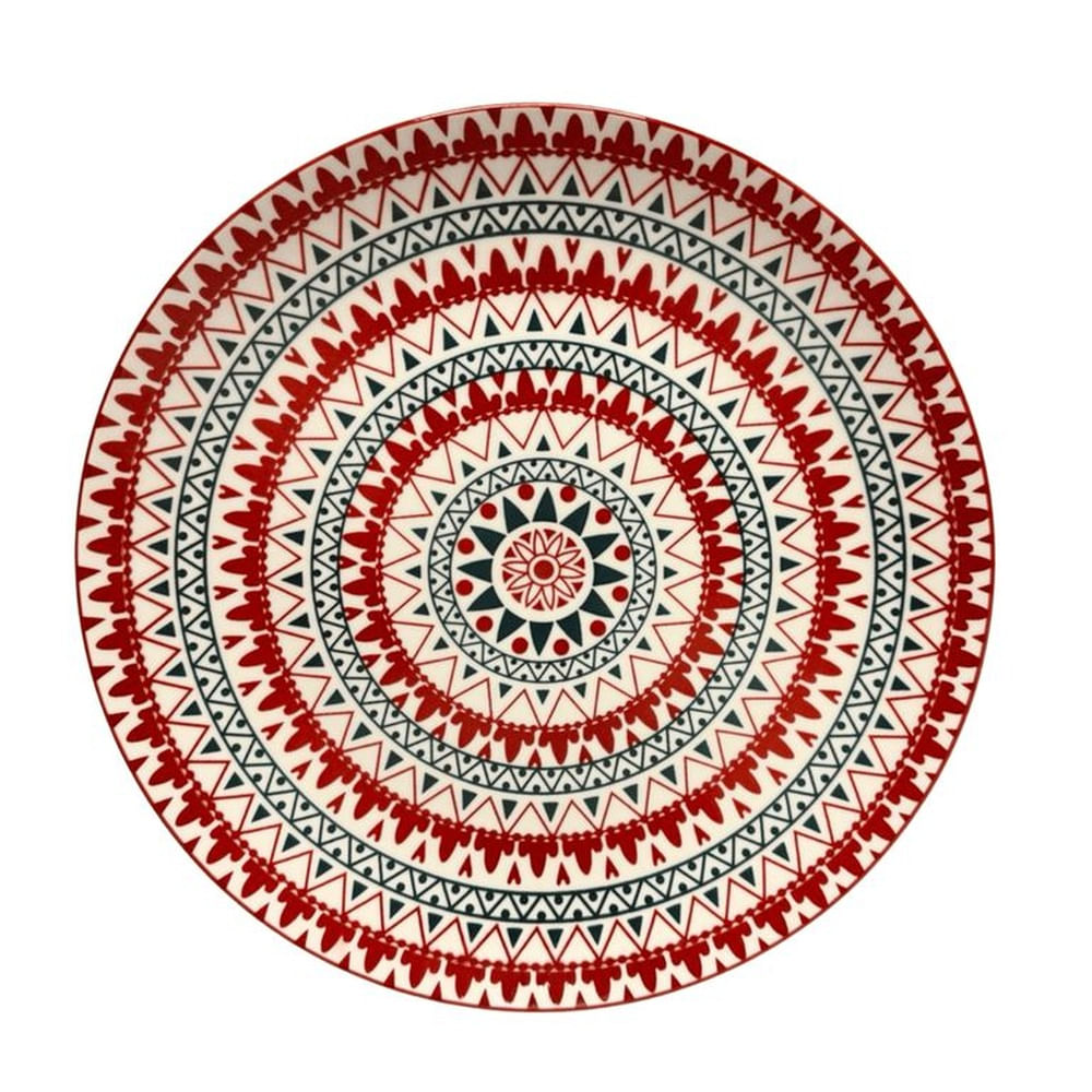 Plato de Entrada o Postre Mándala Rubí - 6 unidades