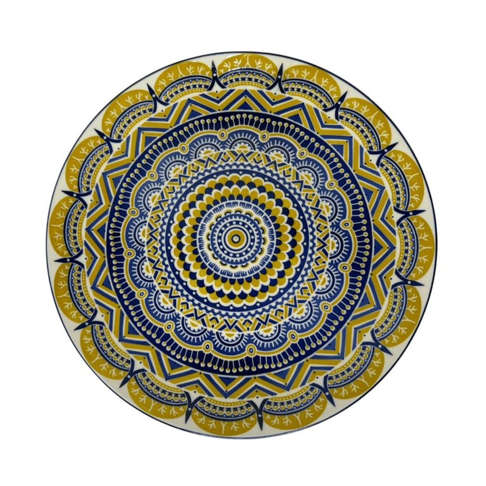 Plato de Entrada o Postre Mandala Solar - 6 unidades