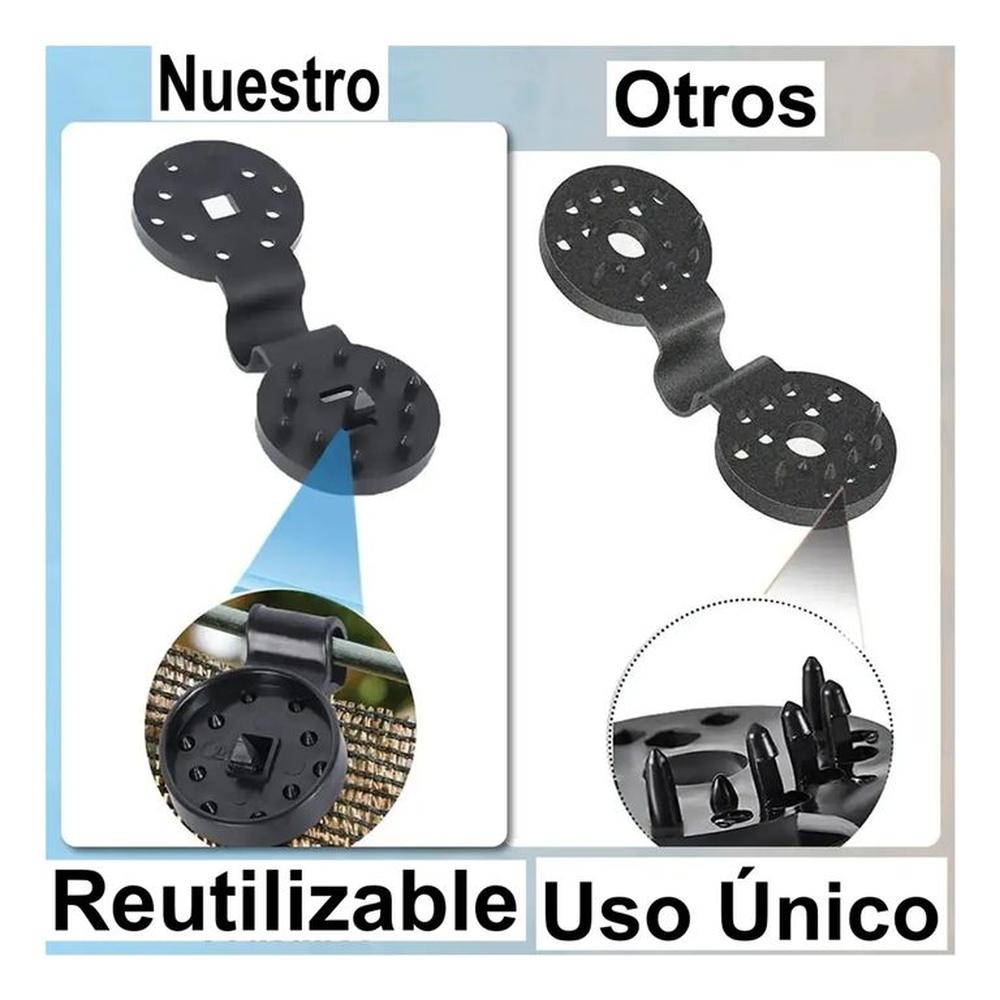 PACK X 50 CLIPS GANCHO PARA MALLA RASCHEL INVERNADERO 10 X 3.7 CM