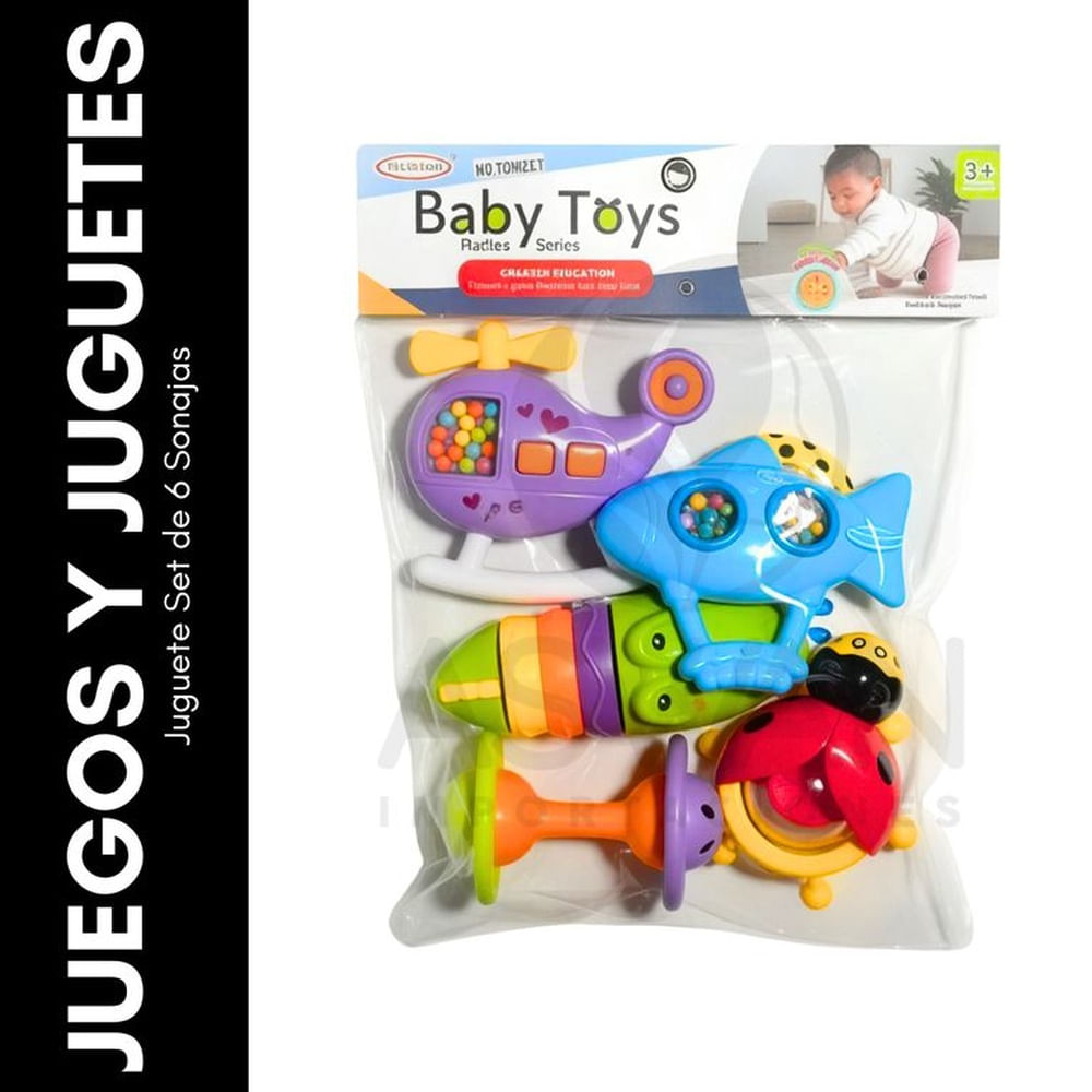 Juguete Set de 6 Sonajas Multicolor Juguete Set de 6 Sonajas Multicolor