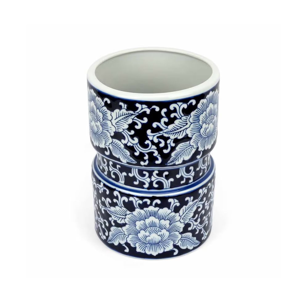 AÑO N CHINO - Florero de porcelana china - color azul chino