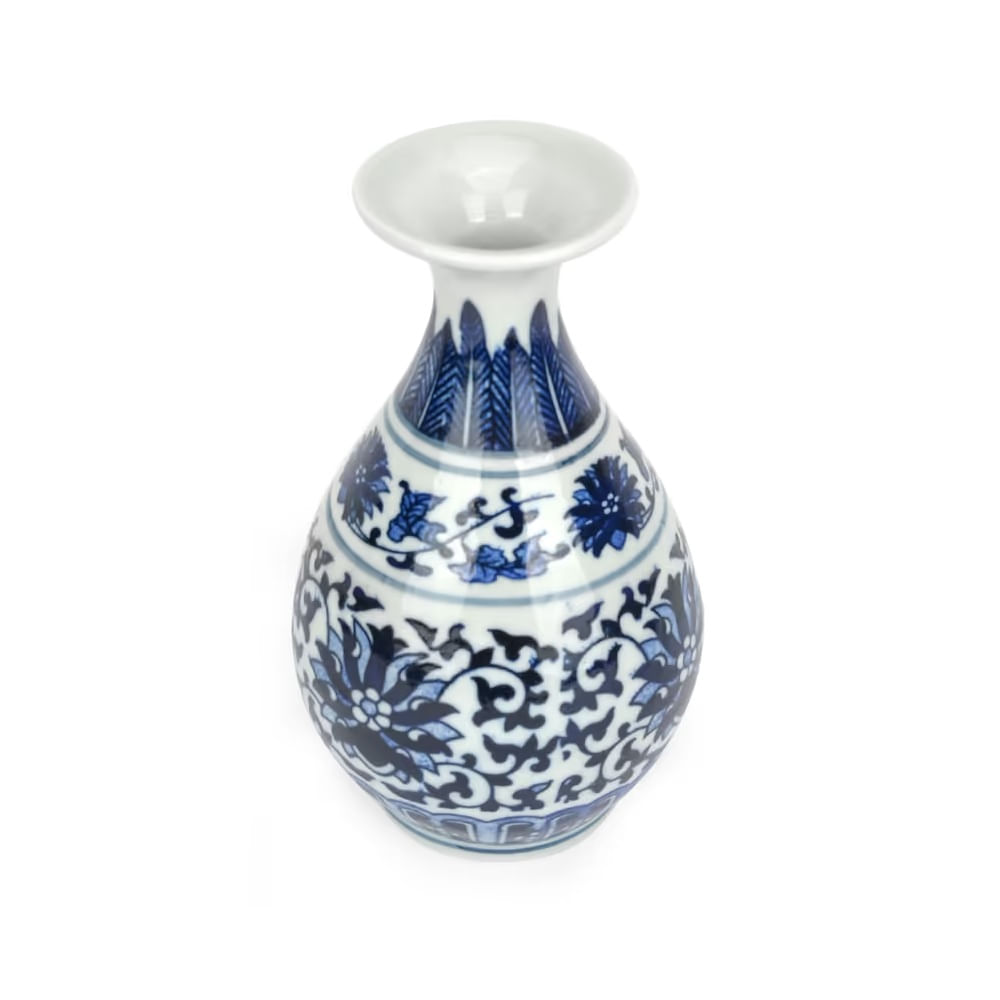 AÑO N CHINO - Florero de porcelana china - color azul variado