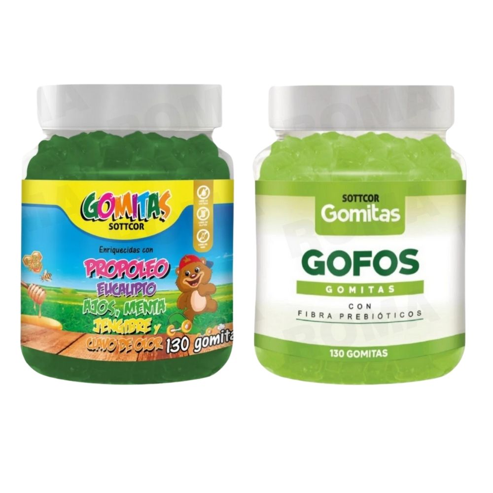 PACK 2 GOMITAS PROPÓLEO NIÑOS 130UND + GOMITAS GOFOS 130UND