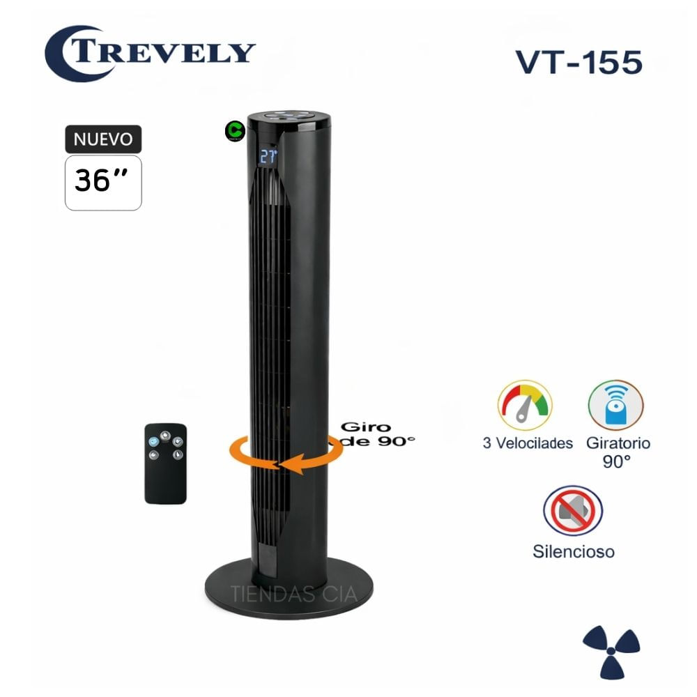 Ventilador de Torre Trevely Con Control Remoto VT-155 Ventilador de Torre Trevely Con Control Remoto VT-155
