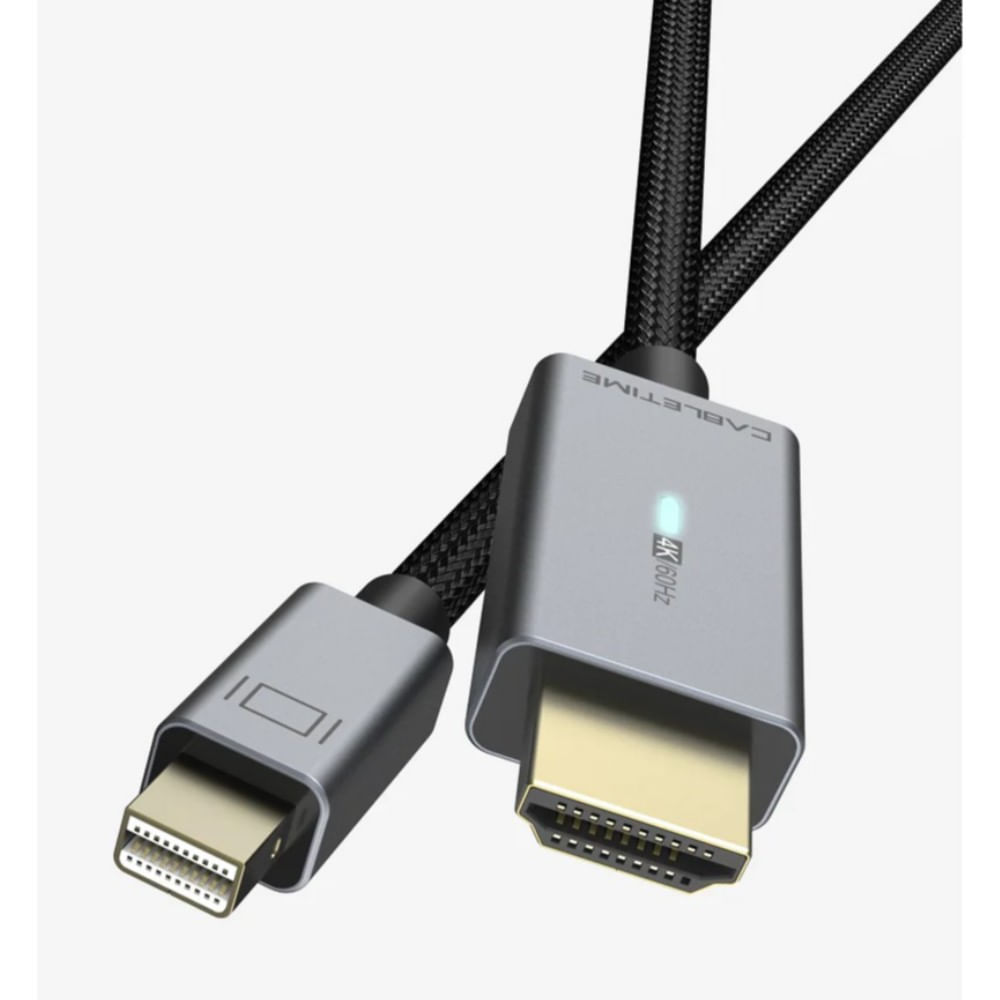 Cable Mini DP Male to HDMI Support 4K 60Hz 180cm Cabletime CD45K - CT-AV588-P03G4K60 Cable Mini DP Male to HDMI Support 4K 60Hz 180cm Cabletime CD45K - CT-AV588-P03G4K60