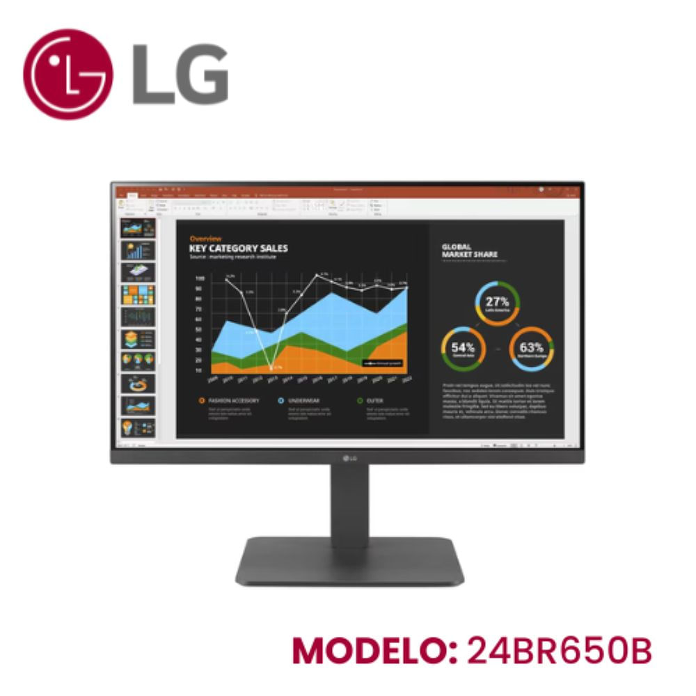 MONITOR LG LED 24"" B2B IPS 24BR650 PIVOT USB TIPOC DAISY CHAIN