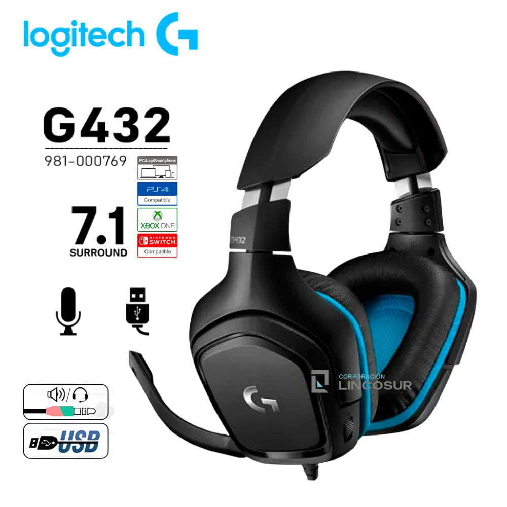 AUDIFONO CON MICROFONO LOGITECH G432 USB NEGRO