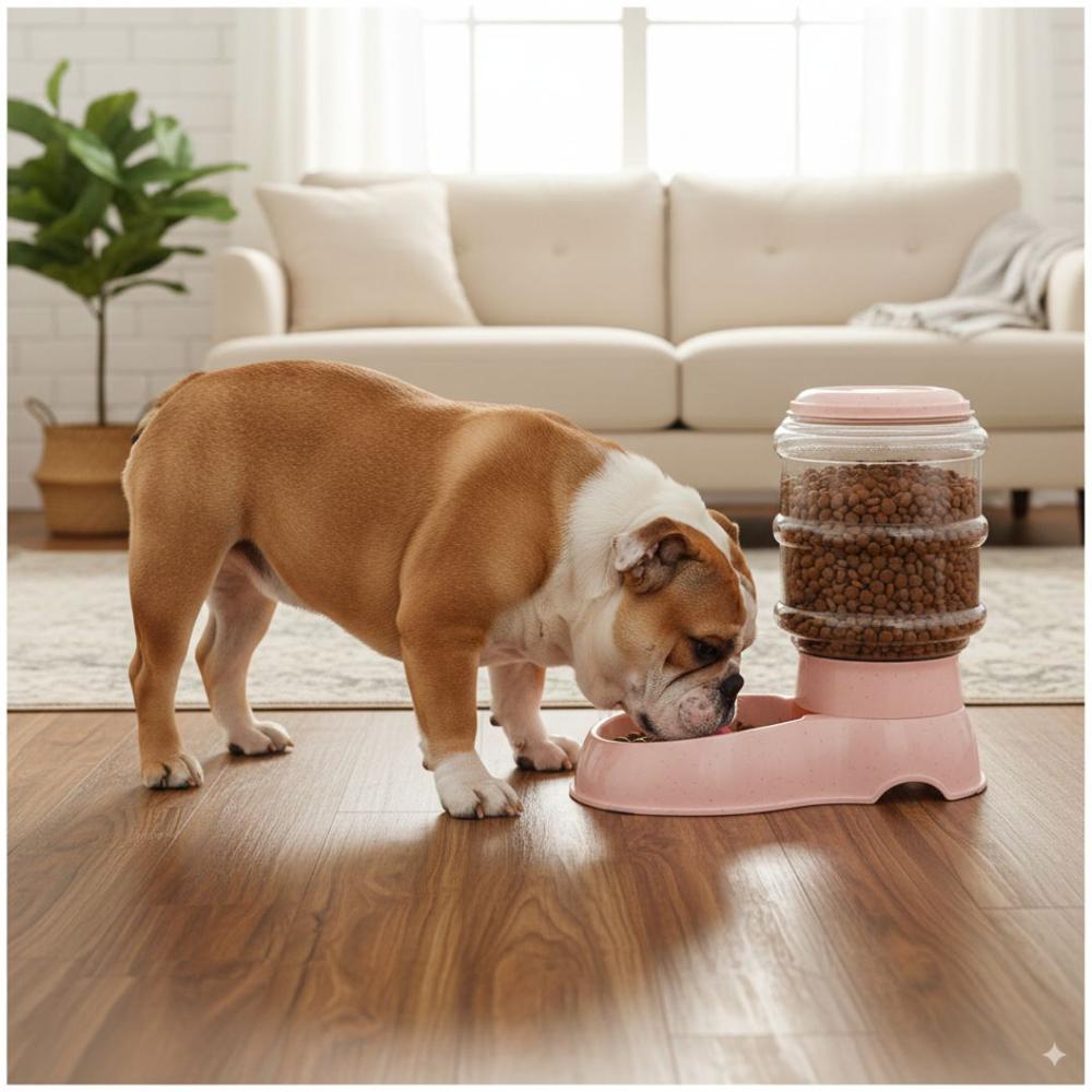 Comedero con Dispensador para Mascotas Perro Gato Gran Capacidad Rosado Comedero con Dispensador para Mascotas Perro Gato Gran Capacidad Rosado