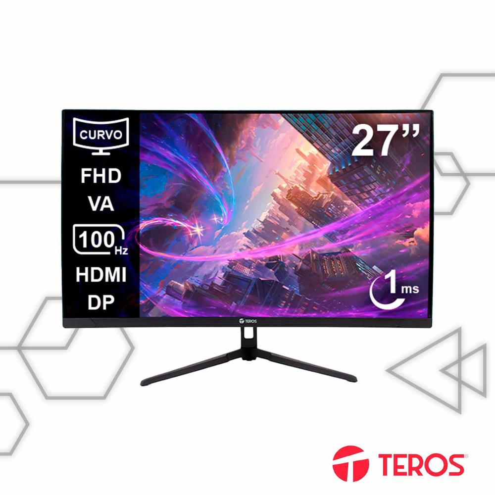 Monitor Curvo Teros  TE-2732S 27” FHD VA 100Hz 1ms HDMI DP