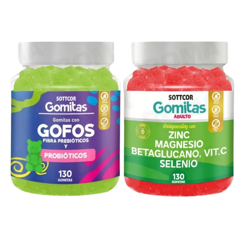 PACK 2 GOMITAS GOFOS PARA NIÑOS + ZINC ADULTO 260 UND