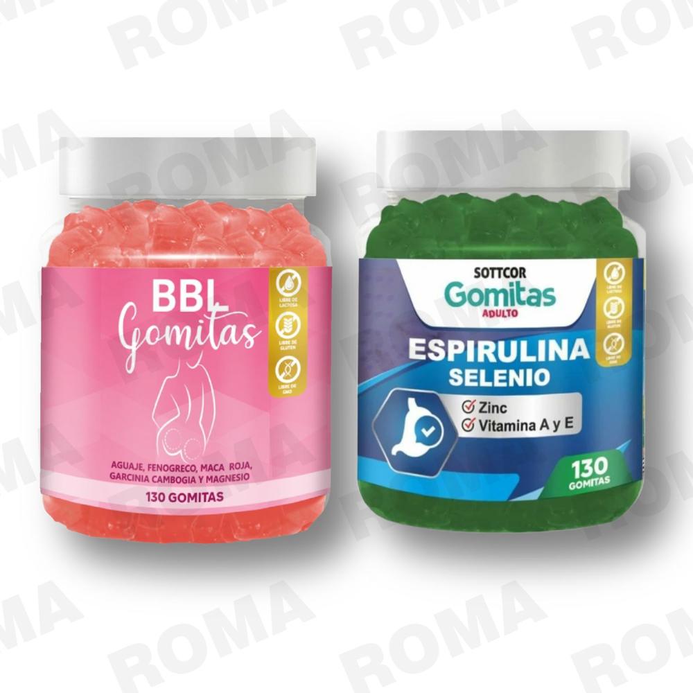 PACK BBL GOMITAS AGUAJE Y GOMITAS ESPIRULINA SOTTCOR LABS