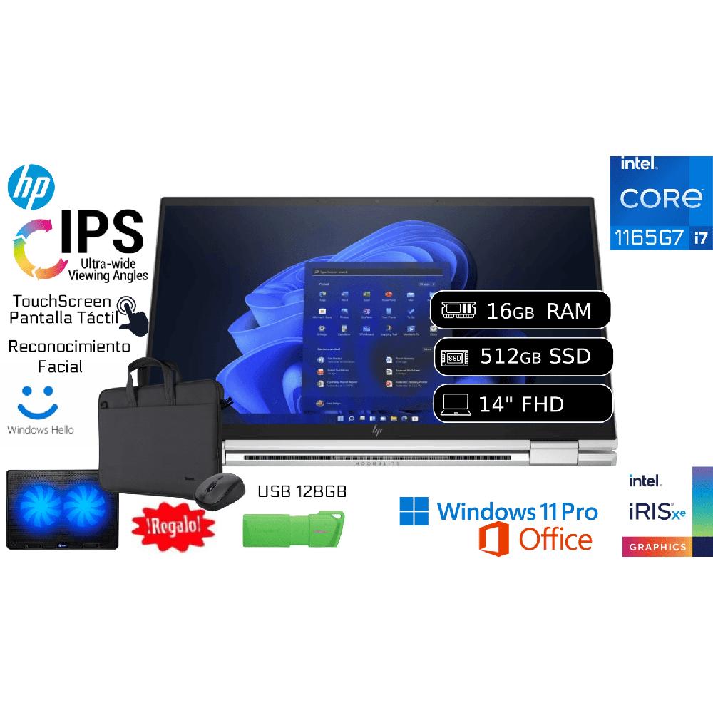 HP EliteBook x360 1040 G8 i7 11va 16GB 512GB SSD IPS Táctil Reacondicionada 1 Año Garantía COOLER