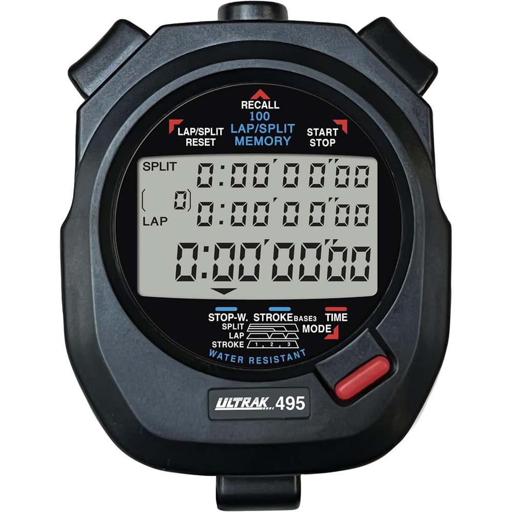 Cronómetro Ultrak 495 Rango 10 Hrs 100 Memorias Duales 01/100 - Negro