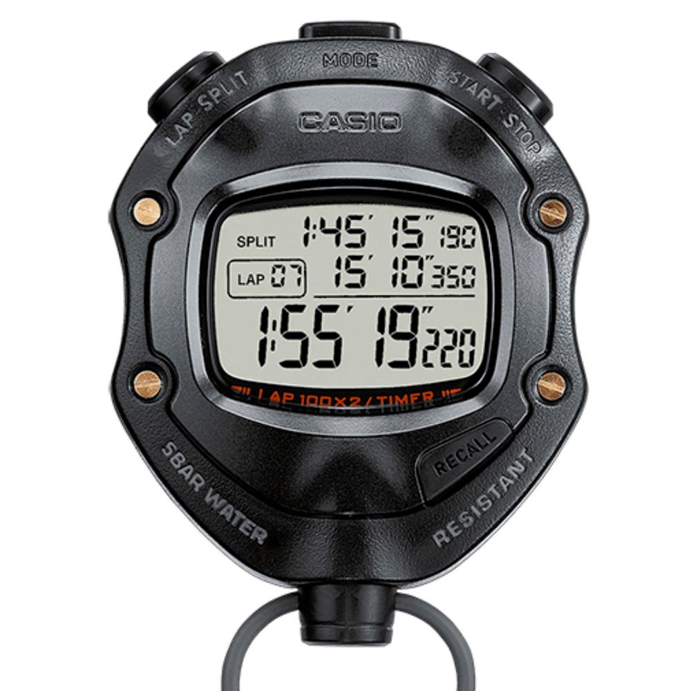 Cronómetro CASIO HS-80TW Rango 10 Hrs 100 Memorias X2 01/1000 - Negro