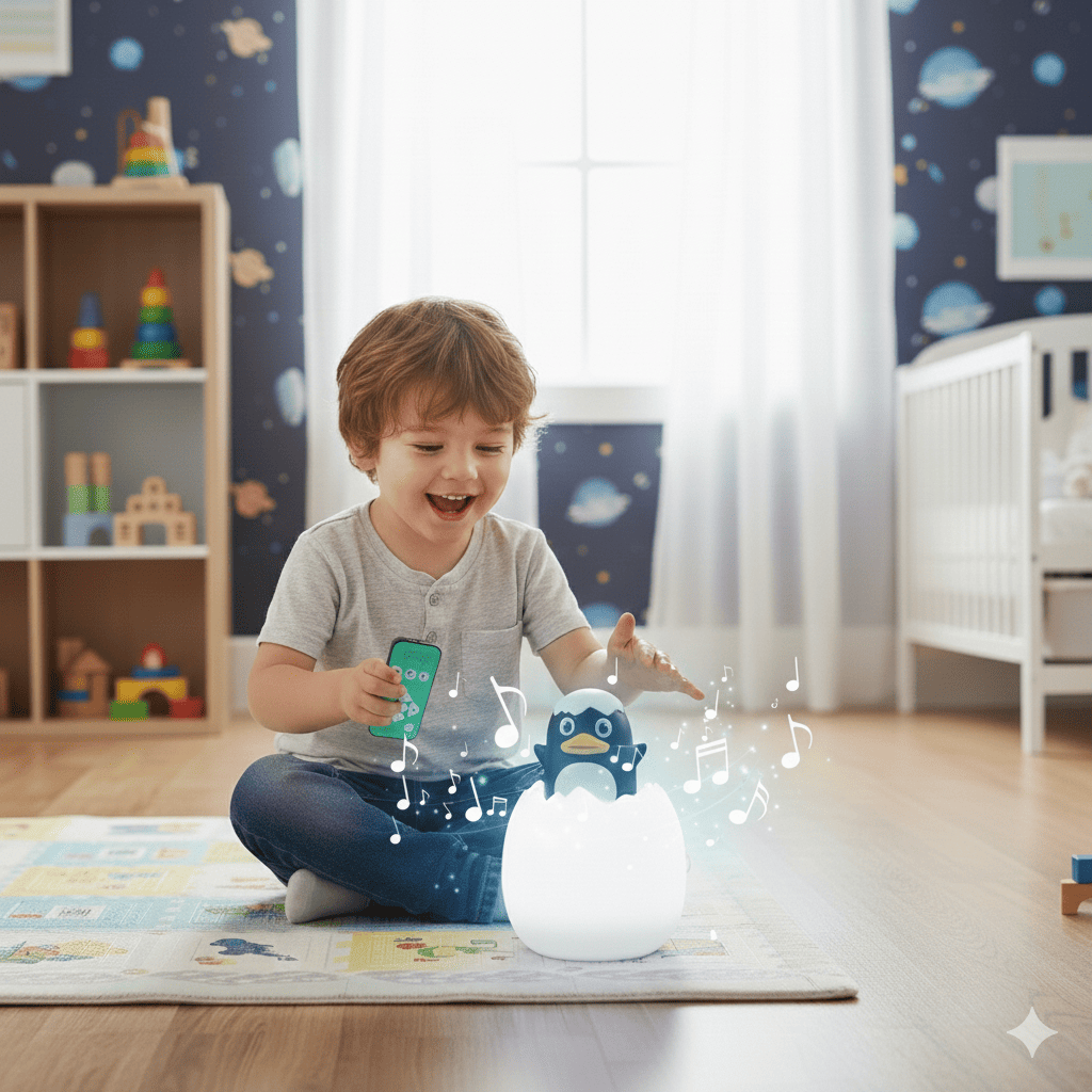 Lámpara de Dinosaurios Led Recargable 130 canciones Penguin